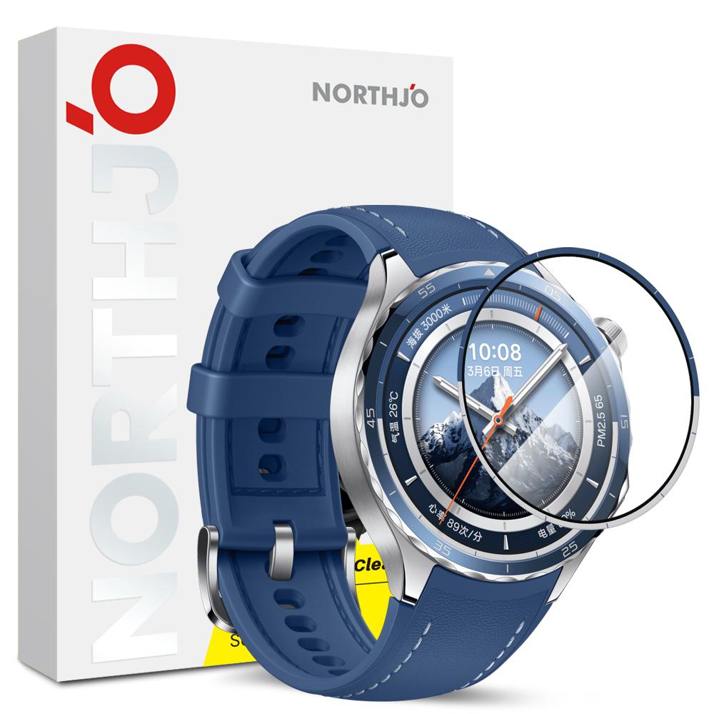 

NORTHJO For Oppo Watch X2 Screen Protector Anti Scratch PMMA HD Watch Film Blue Silver Edge A