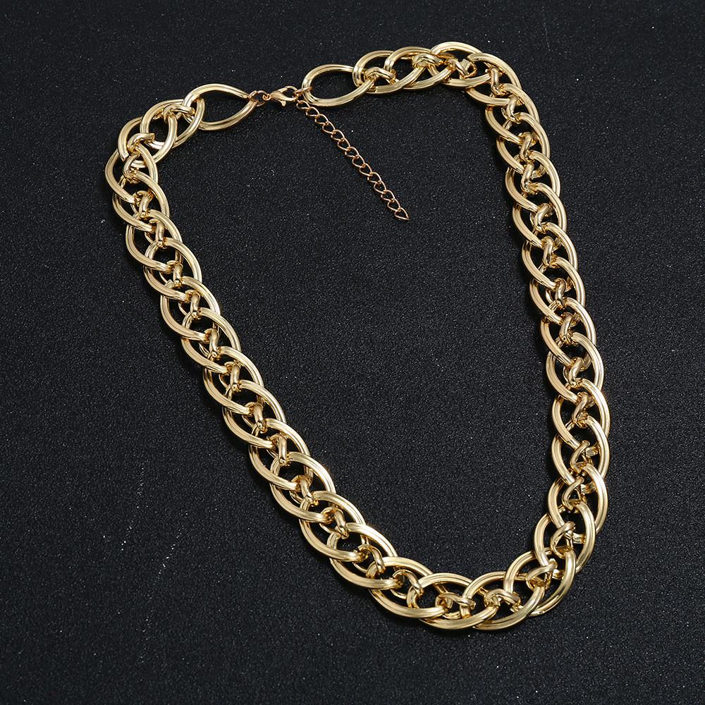 Metallic Geometric Necklace With Gold Finish Unisex Fashion Accessory For Wedding Or Casual Wear