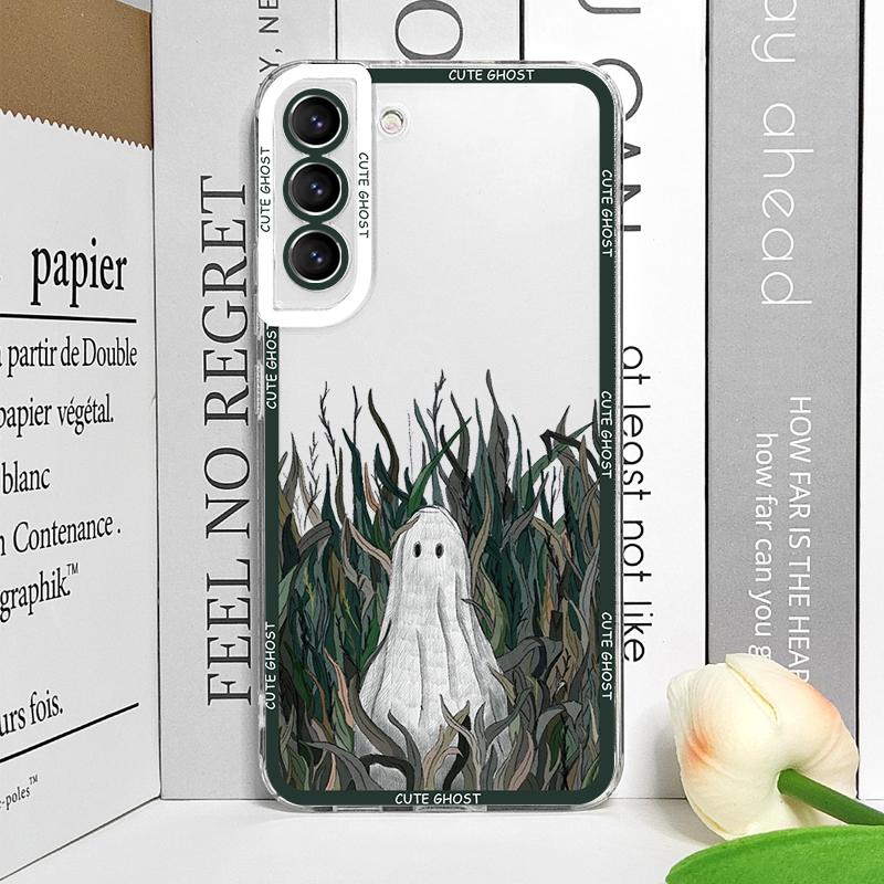 Aesthetic Cute Cartoon Little Ghost Phone Case for Realme 12 10 11 9 Pro Plus 8i 9 7i PRO C75 C64 C31 C30 C53 C35 5G Soft Cover