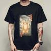 New Fashion Summer Mens T Shirt Casual Short Sleeve Samurai Cat Print Anime Tshirt Men Women Japanese Neko Sushi Wave Tops