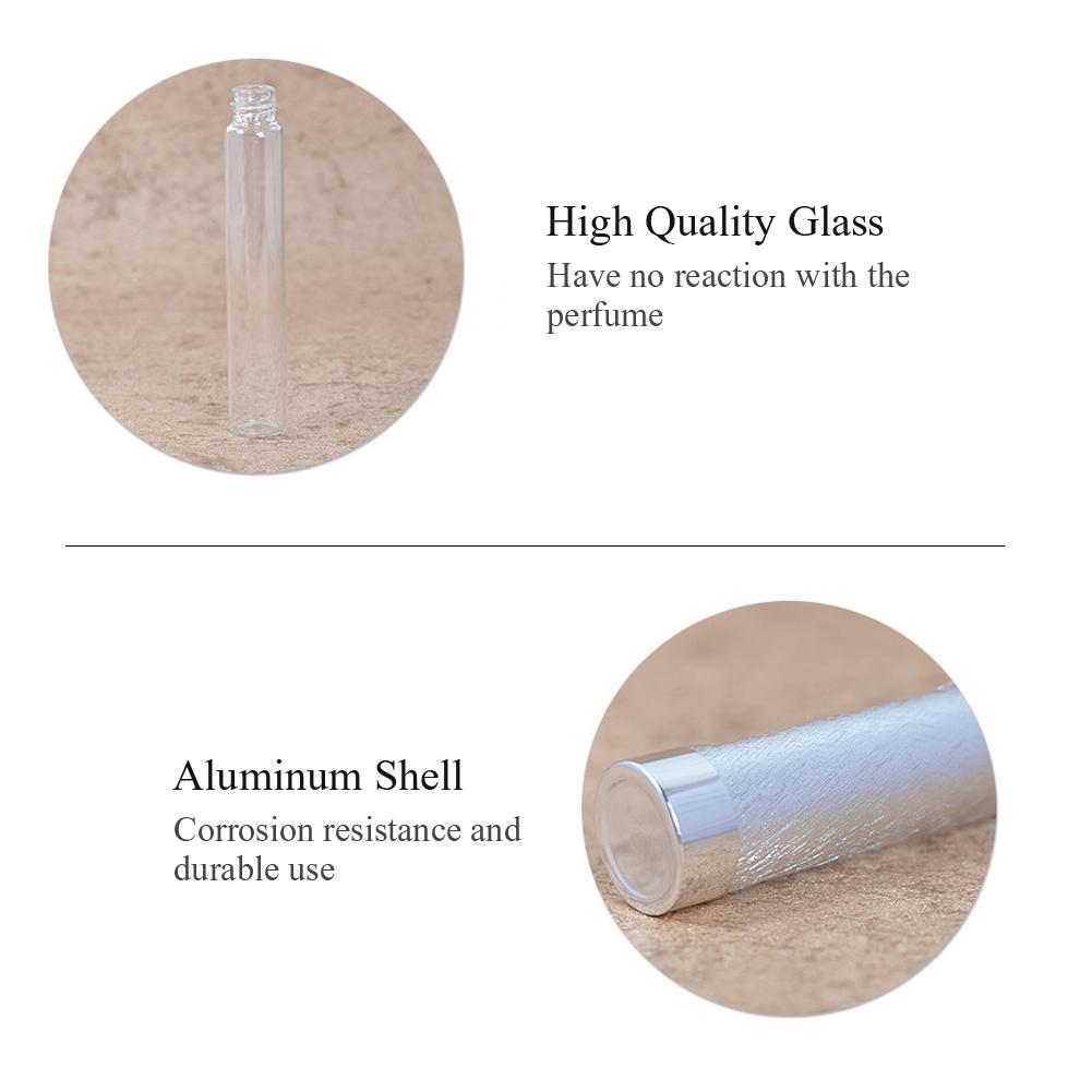 10ml Refillable Perfume Bottle Portable Empty Pump Lotion Perfume Atomizer Silver