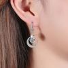 1 Pair Elegant Dangle Earrings Decorative Copper Rhinestone Moon Earrings Drop for Daily Use