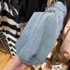 Vintage Blue Denim Makeup Bag Large Capacity Portable Solid Zipper Student Pencil Case Casual Chic Travel Cosmetic Storage Pouch