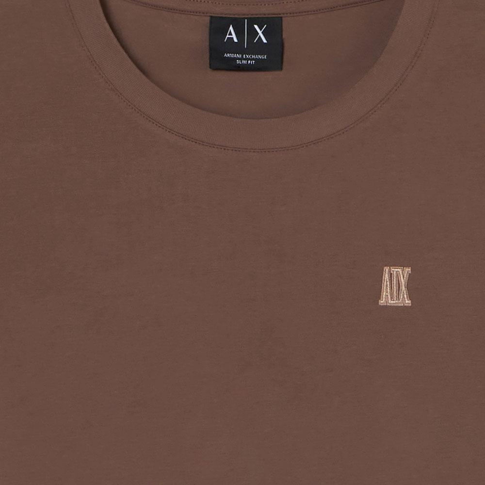 Armani Exchange Embroidered Letter Slim Fit Cotton Solid Color Pullover Regular T-Shirt Women tops XW002333-AF16294-U6136