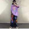 Y2k Graffiti Cartoon Women Hip Hop Straight Pants Streetwear Fashion Spring Autumn New Letter Loose Casual Wide Leg Trousers