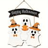Halloween Wooden Floating Board | Vibrant Holiday Decor with Ghost Costumes and Pumpkin Patterns | Bohemian-Style Mural