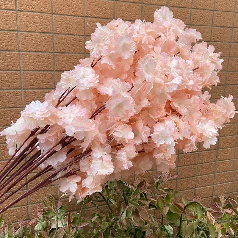Künstliche Kirschblüte Rosa Weiß Kirschbaum Seidenblume Frühling Kirsche DIY Bonsai Bogen Hochzeitsrequisiten Heimdekoration