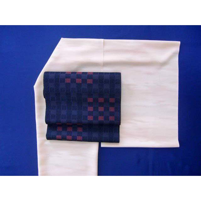 Used [New] Nishijin-ori 9-inch Nagoya Obi, Black with Red Dots, Modern, Checkered Pattern, for Outings and Parties, Silk, Unused, Unsewn, Obi, Black,
