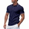 Men's short-sleeved polo shirt; loose-fitting, casual, breathable summer polo shirt with a collar and printed design