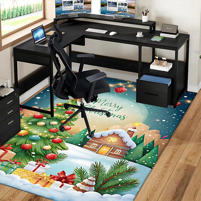 Christmas Anime Cartoon Design Chair Mat - Non-Slip Carpet for Office, Home Decor, Living Room, Bedroom, Gaming Room & Dormitory.R025