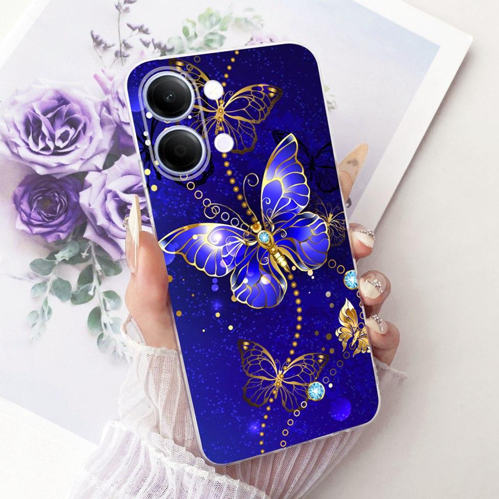 Transparent Casing For Vivo Y05 Cover Luxury Cute Cat Fashion Butterfly Cool Painted Funda For Y05 Vivo Phone Case