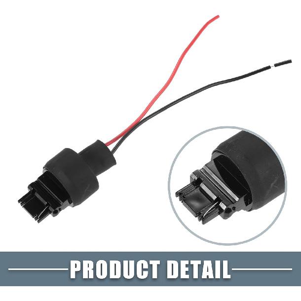 3156 Bulb Male Adapter Socket Harness Wire for LED Bulbs Turn Signal Lights Brake Tail Lights Replacement Cable Harness Connector (Set of 4)