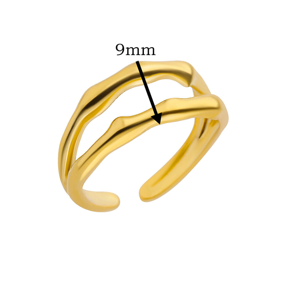 Hexagon Star Stainless Steel Rings for Women Gold Color Finger Rings Female Vintage Party Waterproof Jewelry Accessories Gift