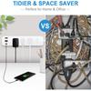 10FT Power Strip Surge Protector, 12-in-1 Power Bar with Multiple Outlets, 9 Outlet 3 USB Ports, Flat Plug Power Strip Surge Protector, Multi Outlet
