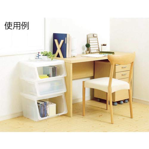 Tenma Kabako Large Flap Storage Box, Easy Access, Assembly Required. This Versatile Storage Case Features a Flap Door and a Translucent Clear Plastic