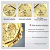 OLEVS Quartz Men Watch Multifunctional Luxury Wristwatch Diamonds Gold Stainless Steel Waterproof Clock