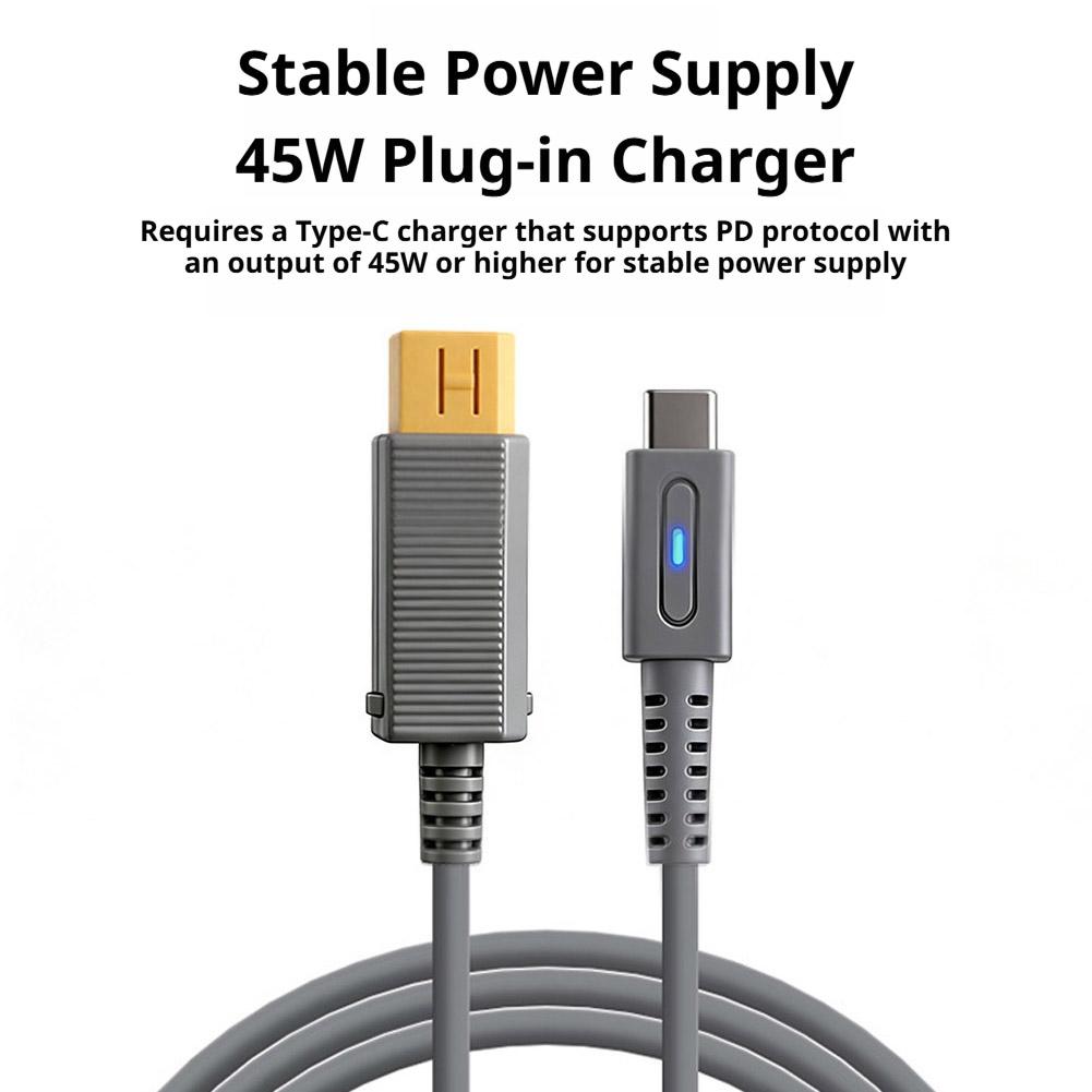 1.8m Type C 45W PD Charging Cable For Wii U Gaming Console Power Cord Charging Game Controller Power Cord Data Cable