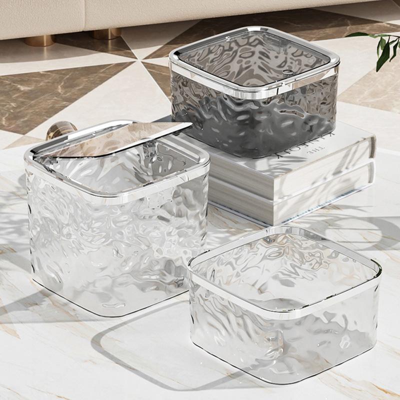 Press Type Mini Desktop Trash Can with Lid Desktop Paper Basket Car Waste Bins Small Storage Box for Jewelry Makeup