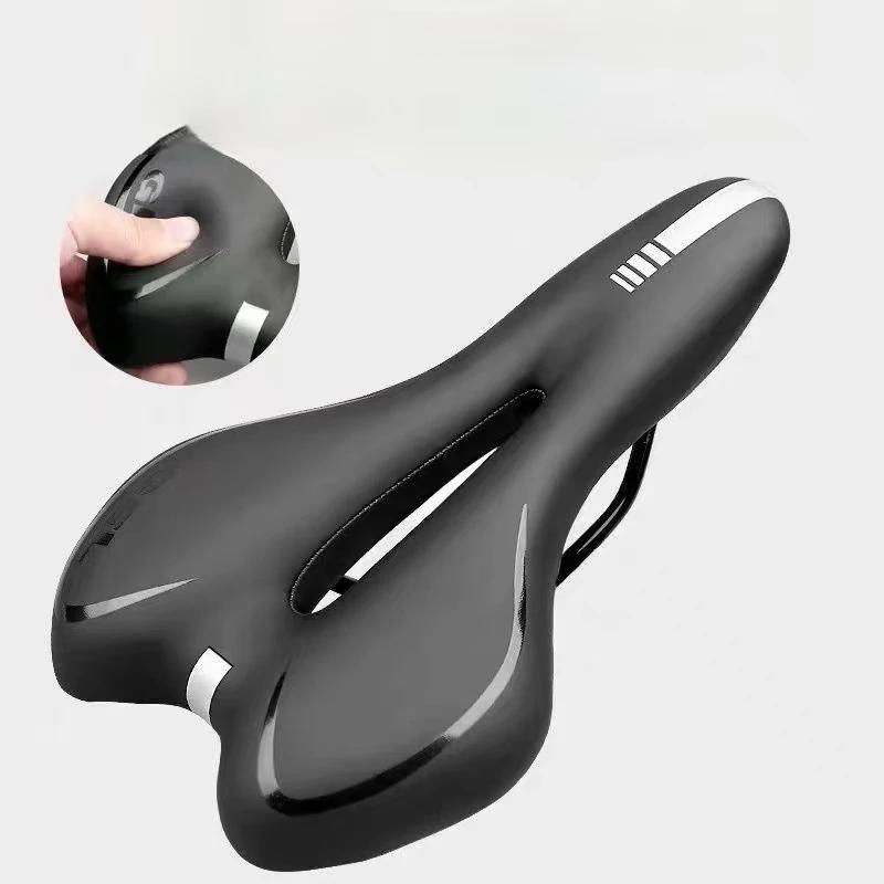 Comfortable Shockproof Pu Leather Surface Cycling Seat Sponge-Filled Gel Time Trial Bicycle Saddle For Enhanced Riding Experienc