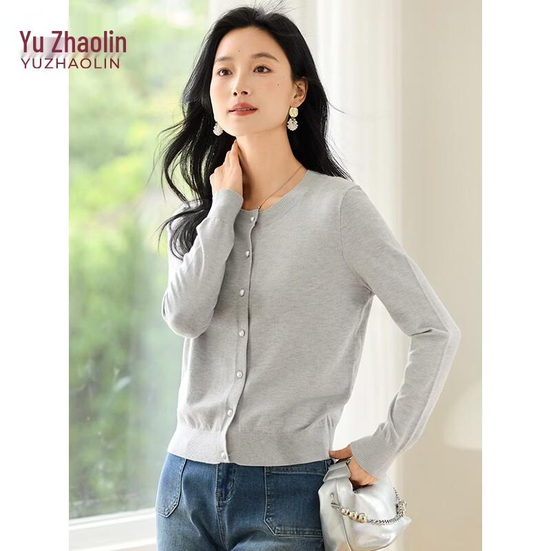 Yuzhaolin Women s Classic Pearl Button Knitted Cardigan L