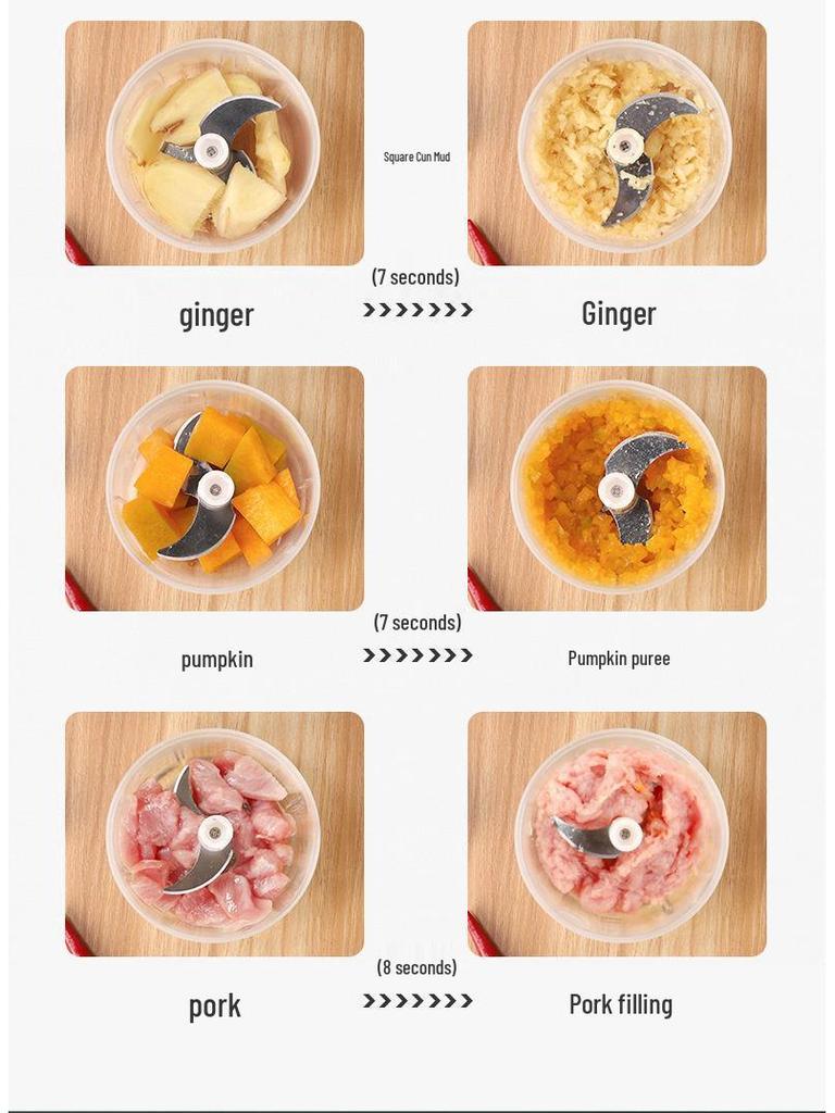 Electric Mini Food Processor & Grinder: Baby Food, Garlic, Meat, and Paste Maker