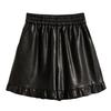 DIMANAF Plus Size 2025 New Winter Women Shorts Pants Loose Casual Short Pants Elastic Waist PU Fashion Lady