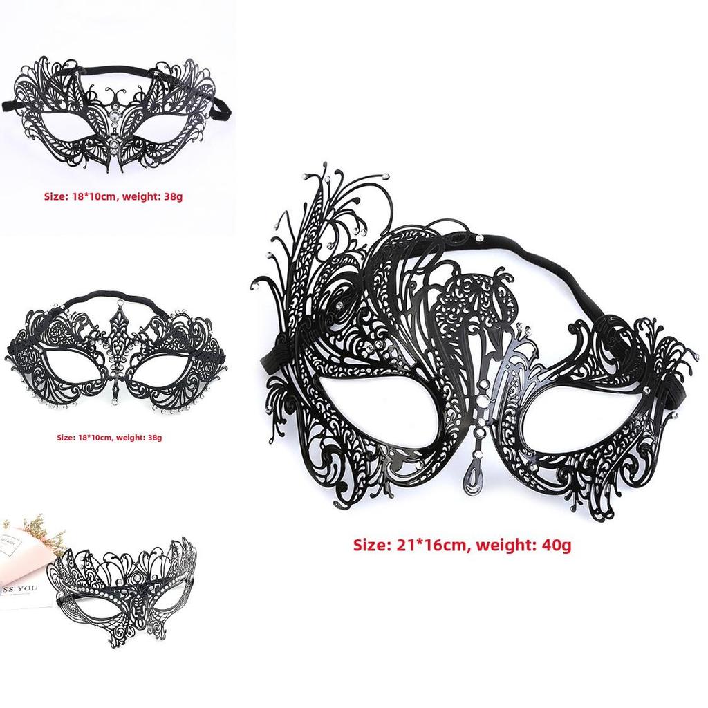 Metal Mask For Adults With Water Drill Decoration For Halloween And Cosplay Parties