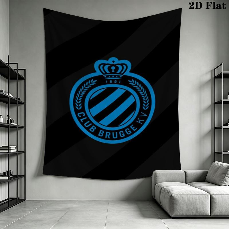 Club Brugge K V Wall Tapestry Aesthetic Wall Hanging Printed Fabric Blanket Decorative Tapestries for Bedroom Living Room Home Decor