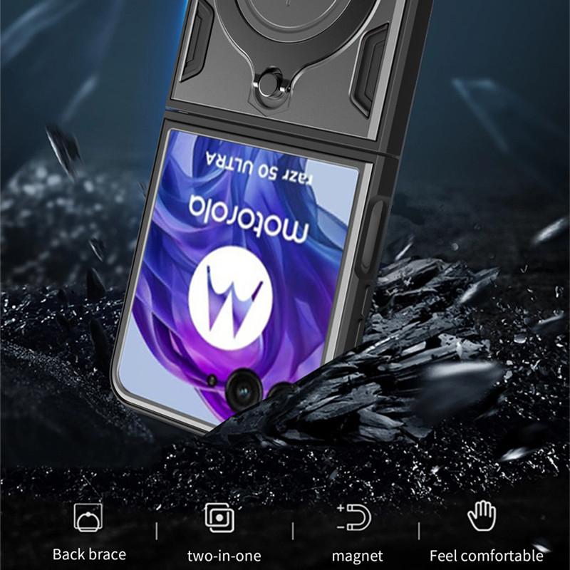Heavy Duty Protective Cover For Motorola Moto Razr 50 40 Ultra Razr Plus 2024 2023 Case Stand Holder Shockproof Funda Coque Capa