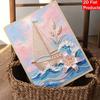 DIY Frameless Pearl Painting Kit Sailboat Ocean 3D Shiny Bead Art Canvas Relaxing Creative Craft for Home Wall Decor Gift