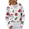 Women's Soft Christmas Print Crewneck Long Sleeve Sweater for Fall Winter
