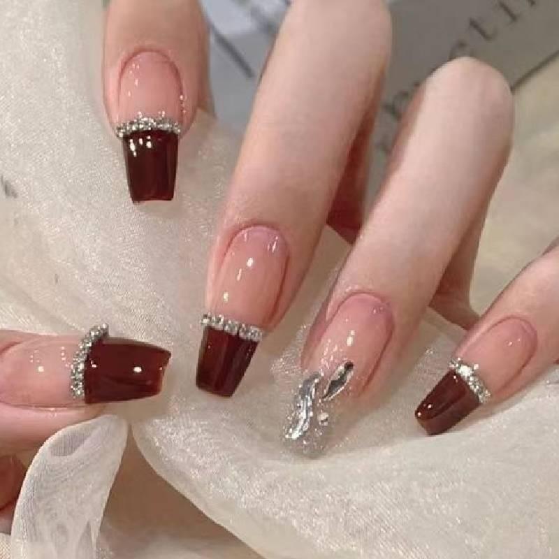Nail Handcrafted Wearing Cherry Red  Art Highgrade Fashionable Popular Trend