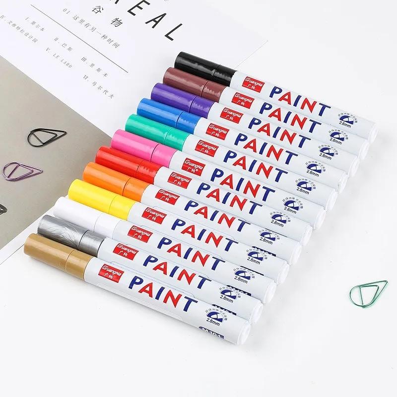 1/3/5 PCS White Paint Markers Pens Oily Waterproof Plastic Large Capacity White Marker School Supplies Stationery 0.7/1.0/2.5mm
