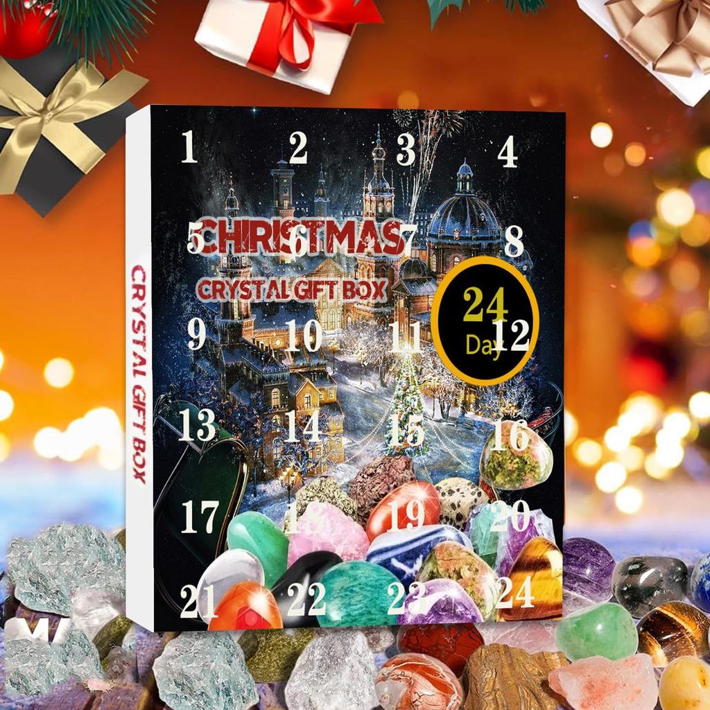 Christmas Countdown Calendar Gem Stone Countdown Calendar 24 Days Stones Collection For Men Women Adults Enthusiasts Bookshelf