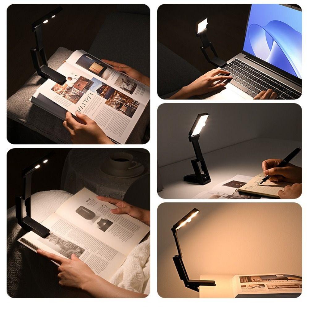 USB Charging Foldable Desk Lamp Adjustable Brightness Book Light LED  Clip Reading Light  Bedroom