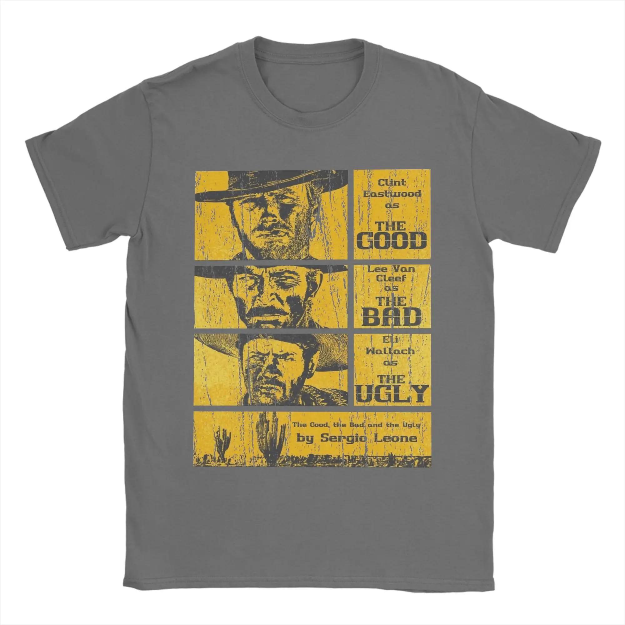 

The Good The Bad and The Ugly Film Cowboy T Shirt for Men Cotton Fashion for Male T-Shirt Round Neck Tees Clothes 3XL