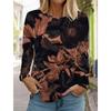 3D Print  Women's Hawaiian Style Retro Fashion Tops Long Sleeve Round Neck Pullover Casual Long Sleeve T-shirt Designer