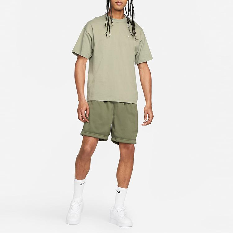 Nike Solid Color Simple Elastic Waist Logo Shorts Men Bottoms Olive DH4658-222