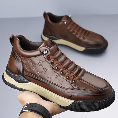 2025 Autumn New Men's Casual Overfoot Leather Shoes Sports Trend Board Shoes Men's One-pedal Men's Shoes