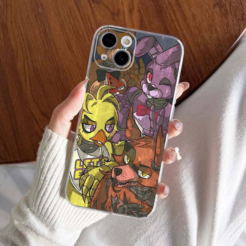 Fnaf Five-nights-At-Freddys Anime Phone Case For iPhone 17 16 15 14 13 11 12 Pro Max 16 Plus Transparent