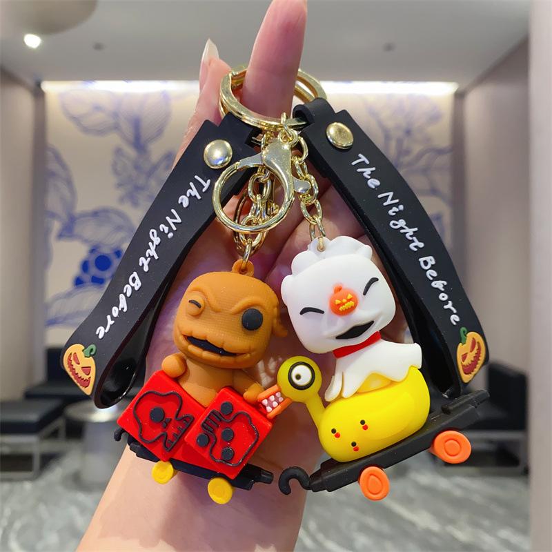 Creative Christmas Horror Night Cartoon Keychain Bag Pendant Children's Toy Doll Machine Car Pendant
