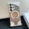 Metal Phone Case With Magnetic Stand Galaxy S26 Ultra S25 Shockproof Heat Dissipation Anti-Fingerprint