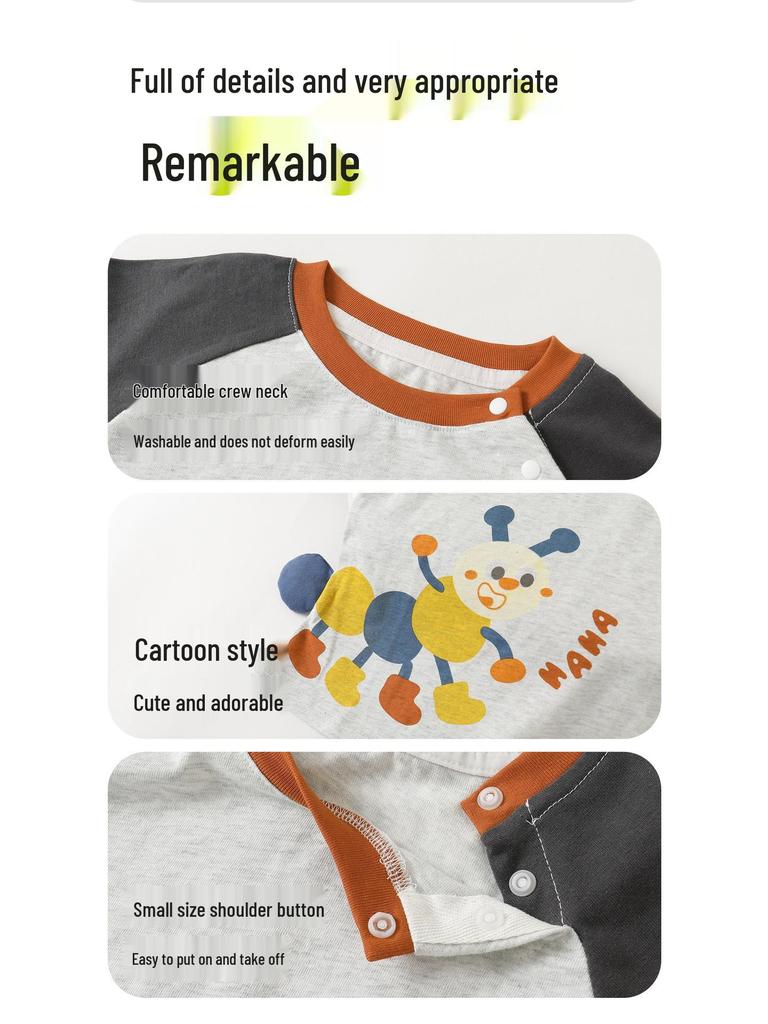 Kaka Panda Pojkar och Flickor Långärmad Vår T-shirt - Trendig Baby Casual Lager på Lager Topp