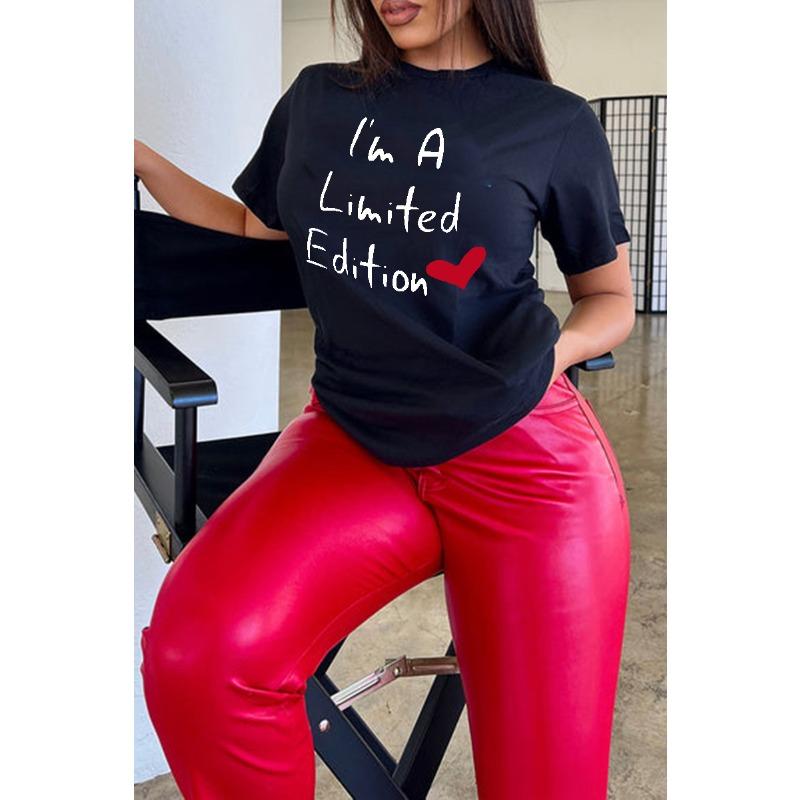 Summer Printed Letter Women's Round Neck Pure Cotton Short Sleeved Loose T-Shirts Female Tee Tops