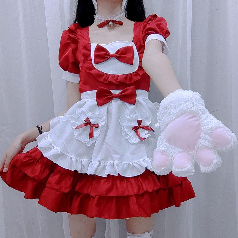 Sexy Cream Sweetheart Maid Dress Lolita Cosplay Costume