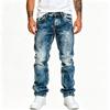 Men's Casual Distressed Straight Leg Jeans Hip Hop Denim Pants for Spring and Fall