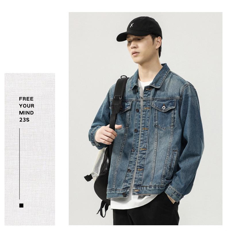 Men's Trendy Retro Denim Jacket - High-End, Versatile Workwear for Autumn/Winter