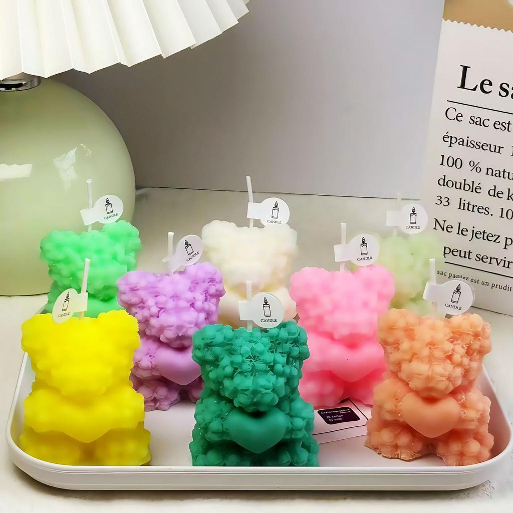 Valentine's Day Rose Bear, Aromatherapy Candles, Ornaments, Wedding Party, Atmosphere, Home Decoration, Gift to Goddess, Styling Candles