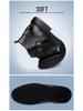 Men's British Style Mid-High Top Layer Cowhide Martin Boots, Autumn/Winter Leather, Plus Velvet, Zipper Short Boots