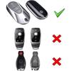Black Metallic TPU Cover  w/ Chrome Trim For Mercedes 22-up Gen4 Oval Smart Key